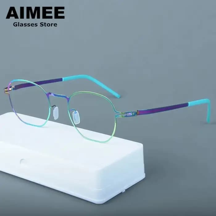 Garantie à vie pas de décoloration hommes lunettes carrées polygone marque allemande ultralégères sans vis