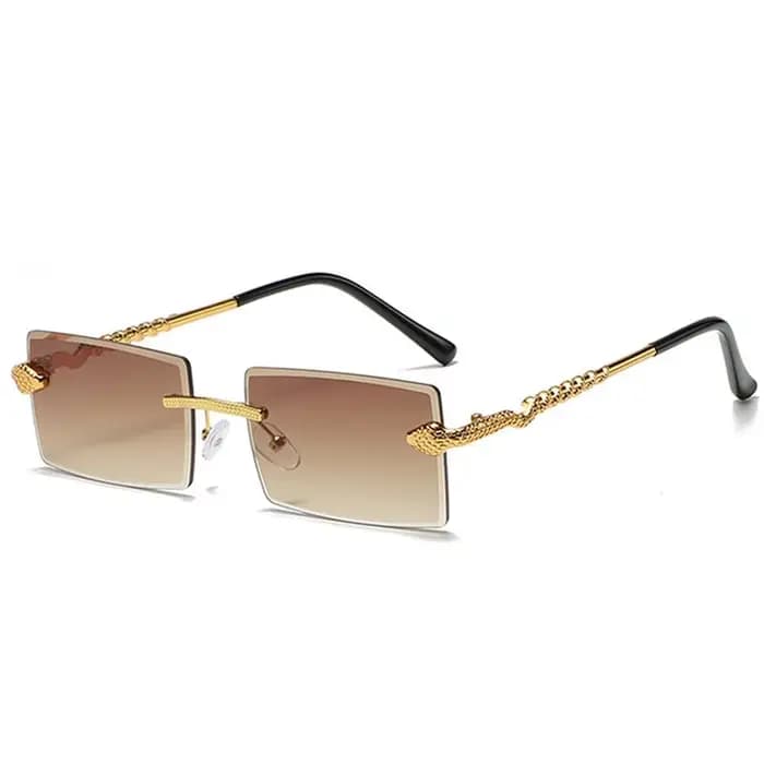 Lunettes de soleil en métal en forme de serpent sans monture