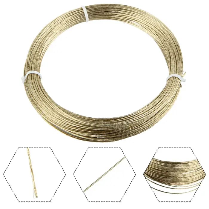 Fil de tressage en verre doré de 22 m de long pour la découpe et le retrait automobile, rouleau de pare-brise en acier de 0,8 mm d'épaisseur