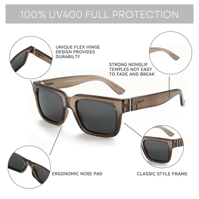 Lunettes de soleil rétro rectangulaires pour hommes et femmes