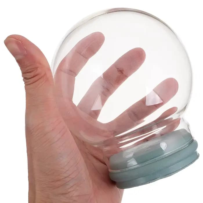 Boule de neige en verre vide de 100mm avec bouchon en caoutchouc, Globe dôme en verre transparent rechargeable pour bricolage artisanal, décoration de maison de mariage de noël