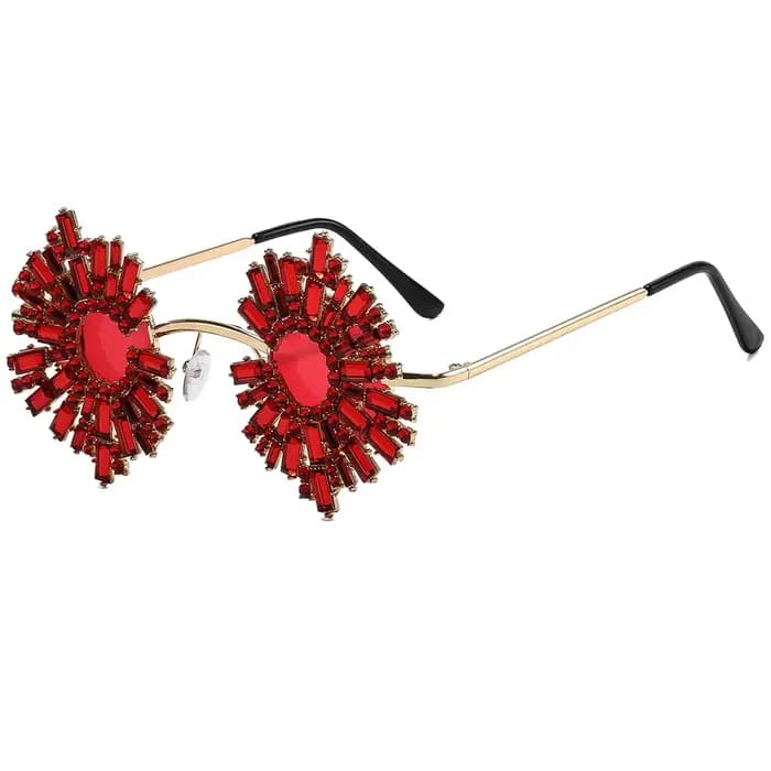 Lunettes de soleil de luxe style baroque en cristal
