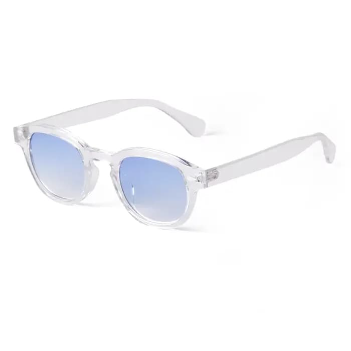 Lunettes De Soleil rondes bleues transparentes pour femmes et hommes