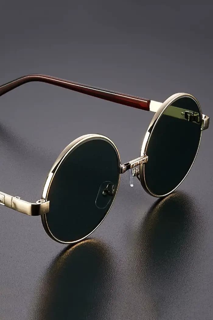 Shatar nouvelles lunettes de soleil verre cristal lentille synthétique pour hommes femmes cadre rond en métal miroir de