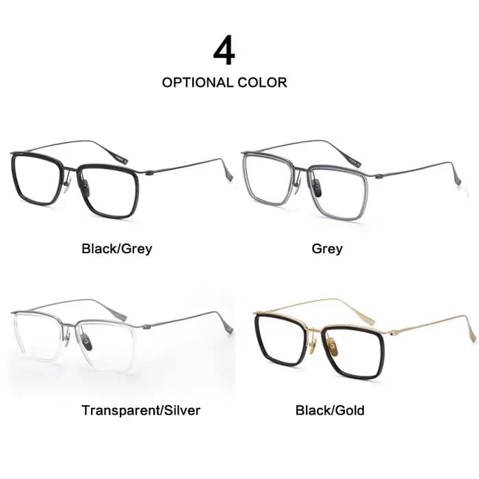 Acétate titane lunettes cadre hommes rétro carré Prescription lunettes femmes 2024 nouvelle myopie optique à la main grand visage lunettes
