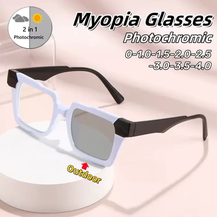 Lunettes de myopie photochromiques à cadre carré
