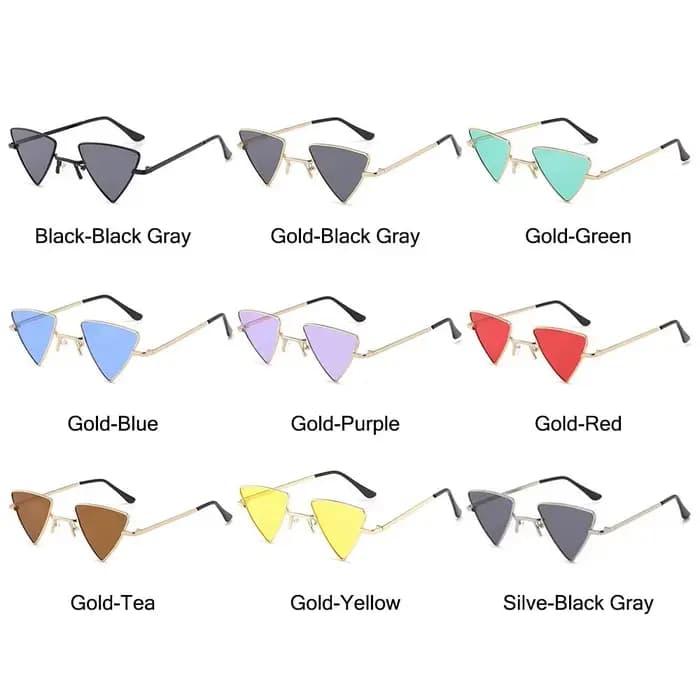 Petites lunettes de soleil triangulaires Hiphelicopter pour femmes et hommes