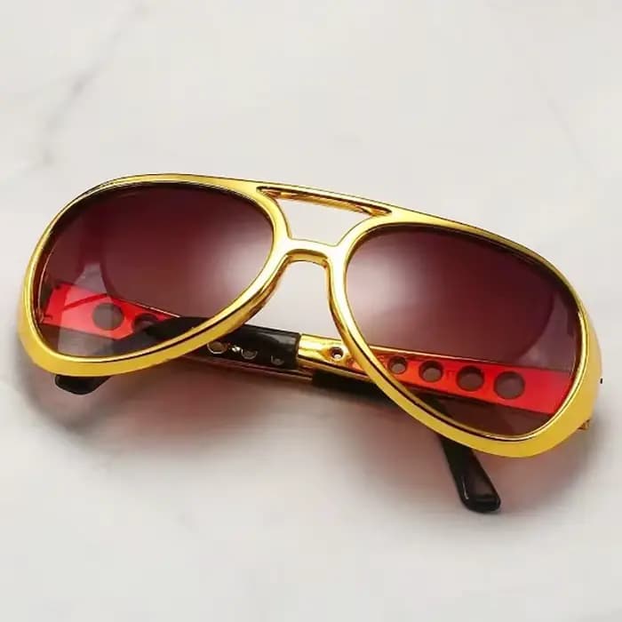 Lunettes de soleil rondes dorées pour hommes et femmes