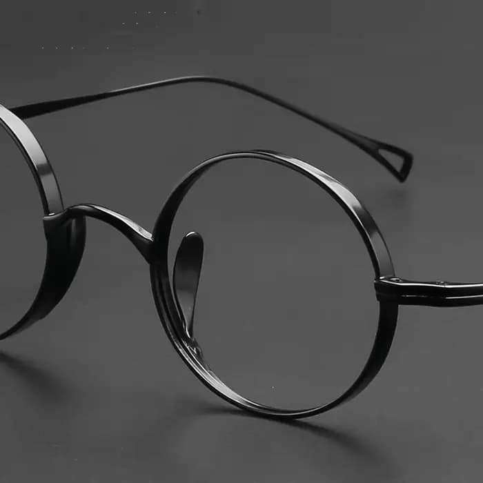 Japon hommes classique rétro rond titane cadre lunettes femmes à la main optique myopie lentille