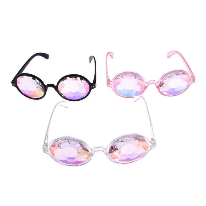 Lunettes de soleil Kaléidoscope rondes transparentes pour hommes et femmes
