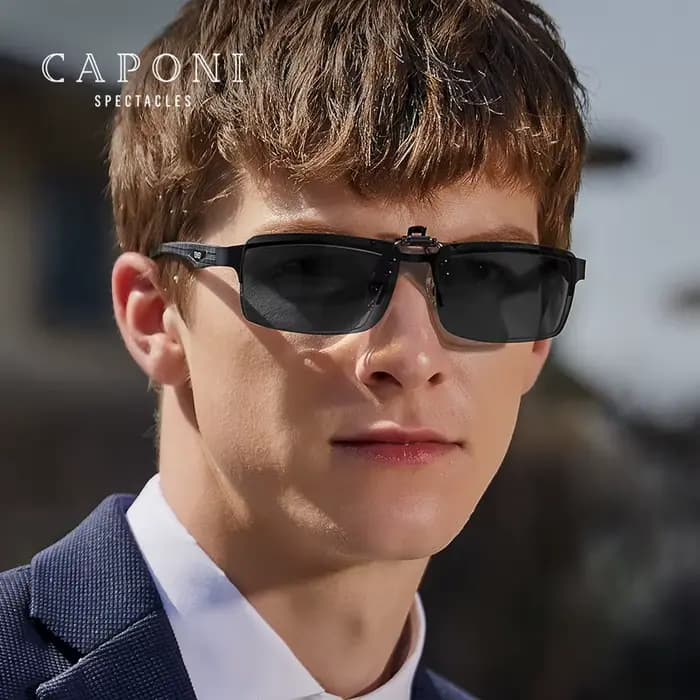 CAPONI – lunettes de soleil carrées pour hommes