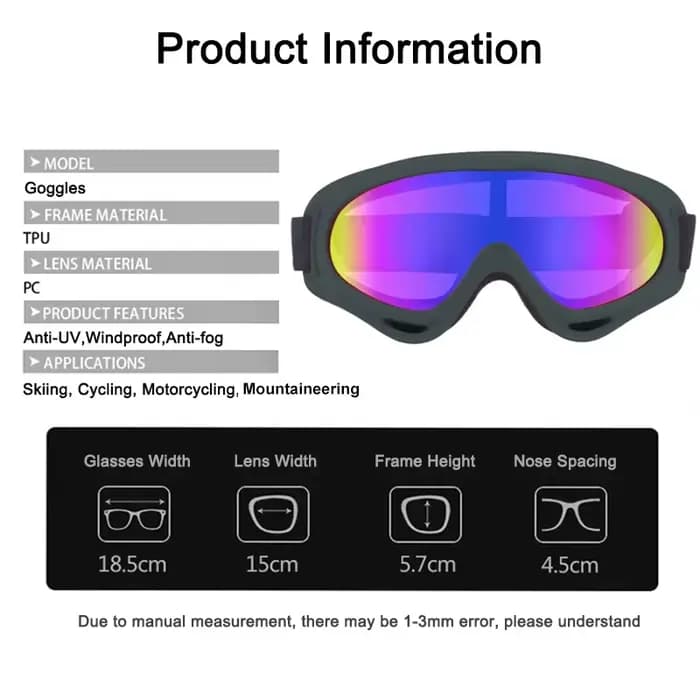 Lunettes de ski cyclisme moto