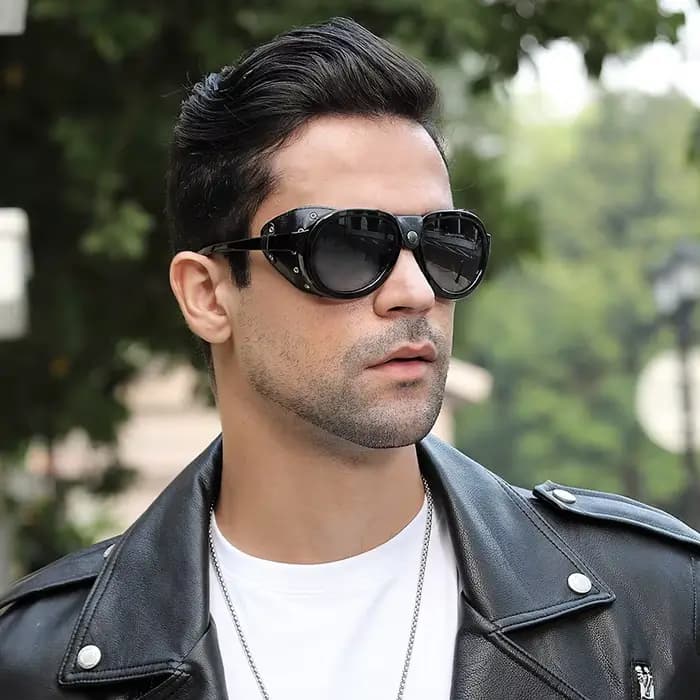 Lunettes de soleil polarisées pour femmes hommes rondes Steampunk