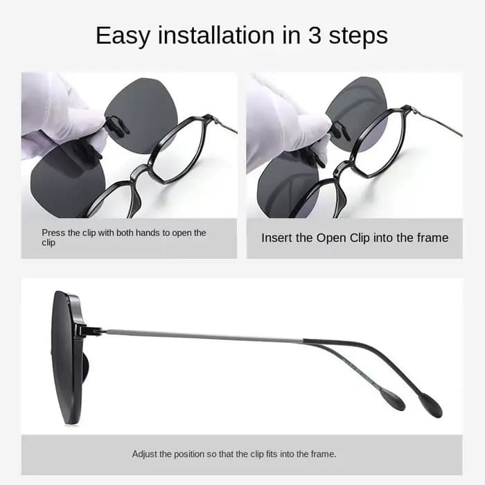 Lunettes de soleil à clip pour hommes et femmes