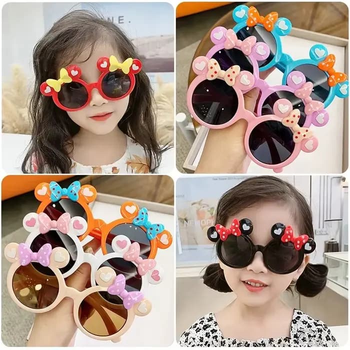 Nouveaux enfants mignon dessin animé UV400 lunettes de soleil garçons filles couleurs en plein air