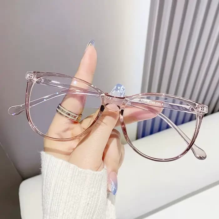 Mode lumière plate miroir femmes lunettes cadre rétro hommes en plastique rond