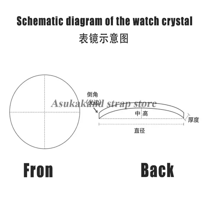 Verre de montre de remplacement, double dôme convexe, 1.0mm, 1.5mm, 2.0mm, diamètres de 28mm à 38.5mm, cristal Transparent pour horloger, 1 pièce
