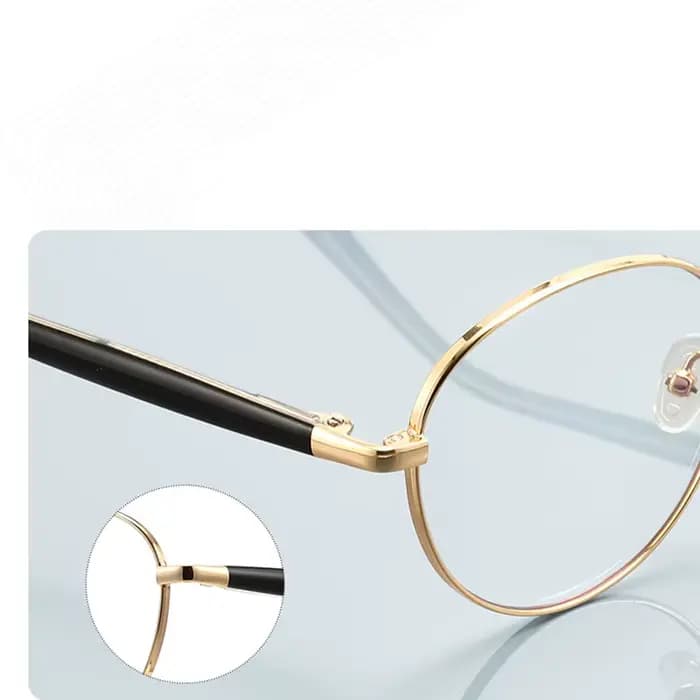 Monture de lunettes ronde en métal tendance pour femmes