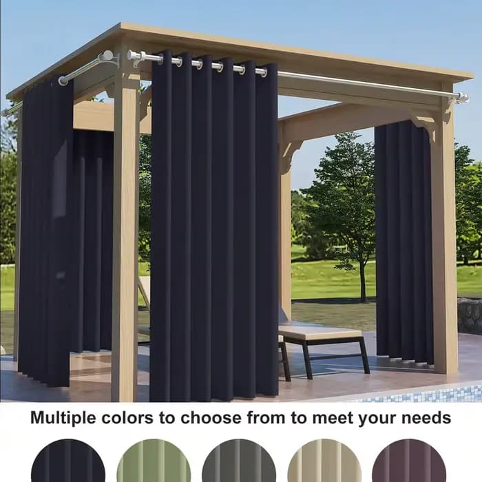 Pare-soleil de terrasse et rideaux d'extérieur coupe-vent, 1 pièce, résistant aux ultraviolets, Durable pour pavillon, porche, auvent, cadre, pare-soleil, confidentialité