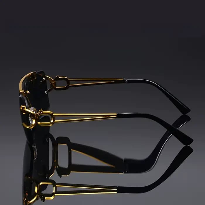 Lunettes de soleil vintage de luxe dorées