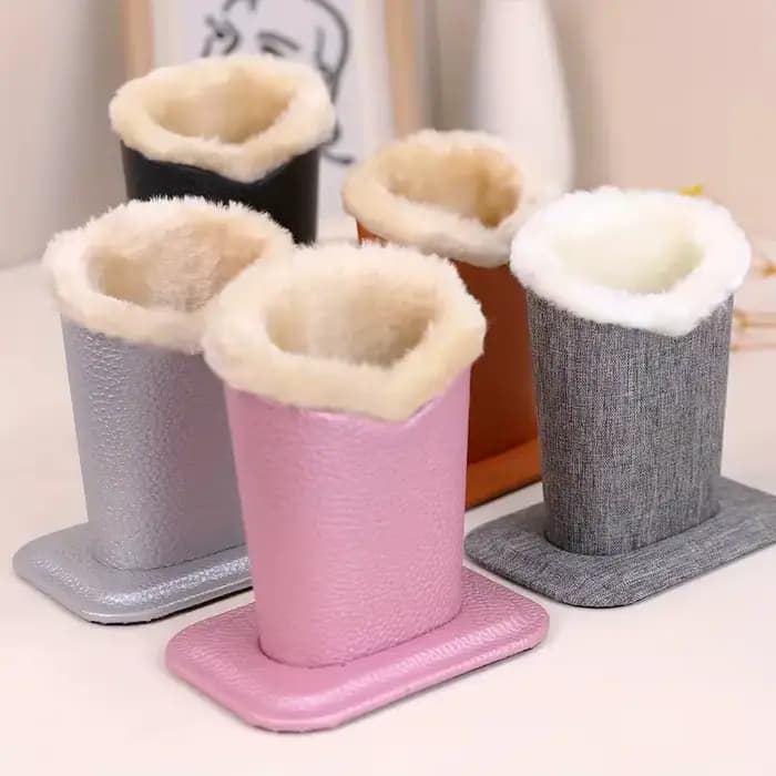 Support de lunettes doublé de peluche