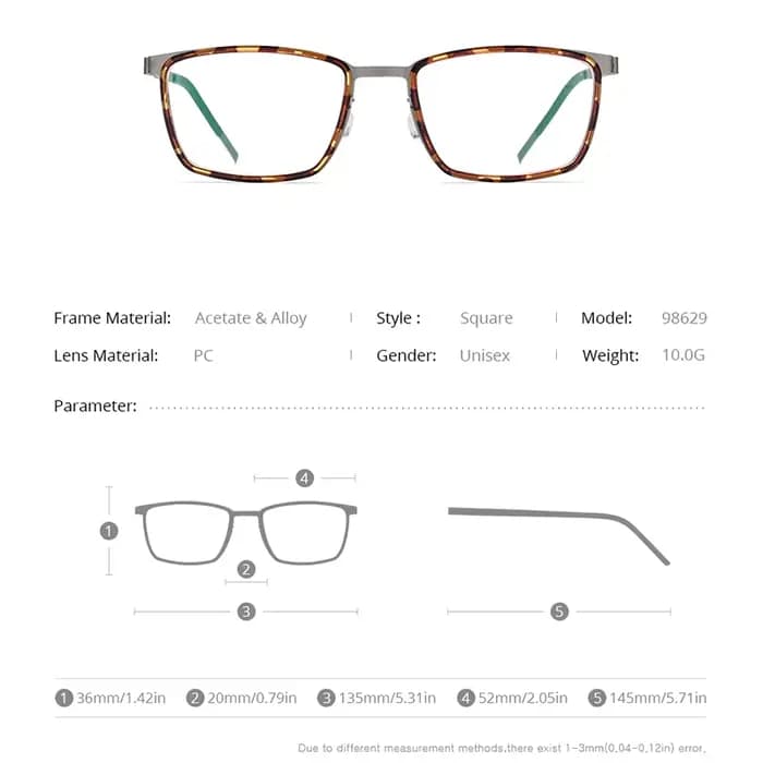FONEX-Montures de lunettes carrées en alliage d'acétate pour hommes, lunettes ultralégères, sans vis, lunettes japonaises Morten, design de marque, Bad, 98629