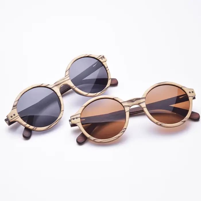 Lunettes de soleil polarisées en bois de zèbre blanc pour hommes et femmes