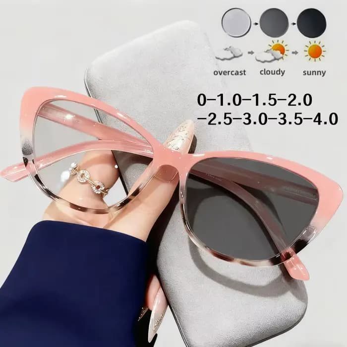 Lunettes photochromiques Design de mode pour femmes unisexe nouvelle tendance couleur changeante myopie