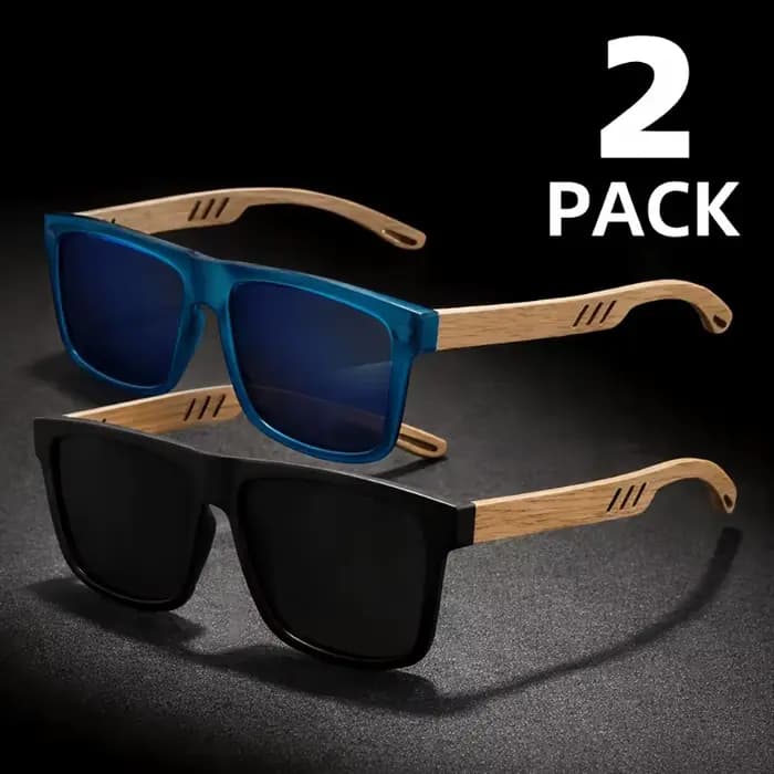 1/2 paires de lunettes rétro unisexes ultra-légères en noyer