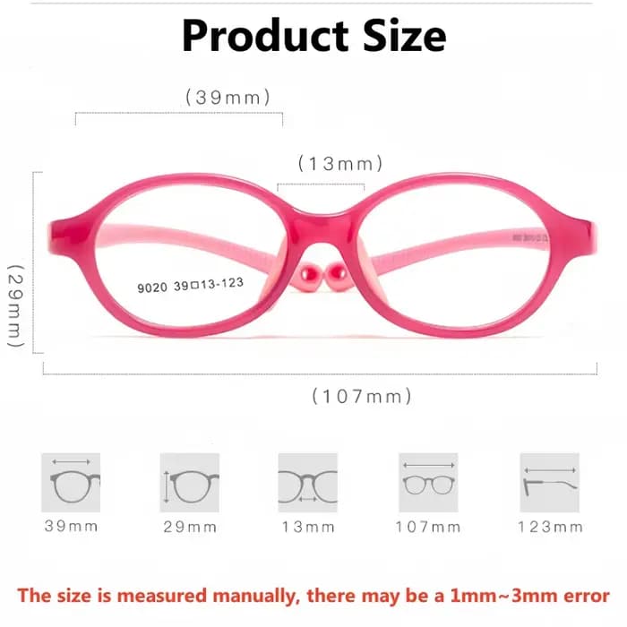 YIMARUILI 3 ~ 6 ans lunettes pour enfants ultra-léger Flexible petite taille optique Prescription garçons et filles
