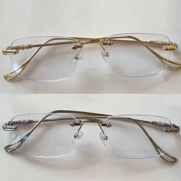 Lunettes rectangulaires sans bords pour hommes et femmes