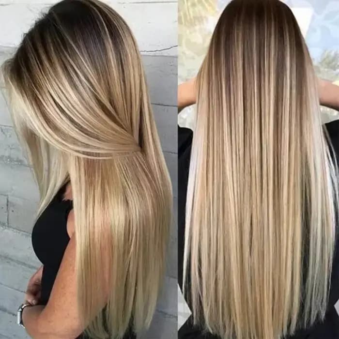 Perruque synthétique longue et lisse pour femmes, 72cm, avec filet pour cheveux, couvre-chef blond pour usage quotidien