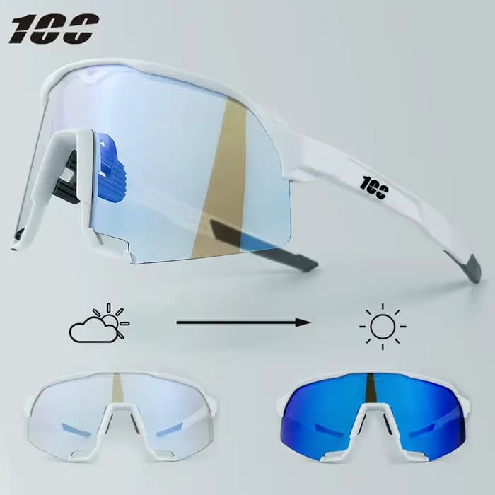 Lunettes de cyclisme photochromiques 100% pour hommes et femmes
