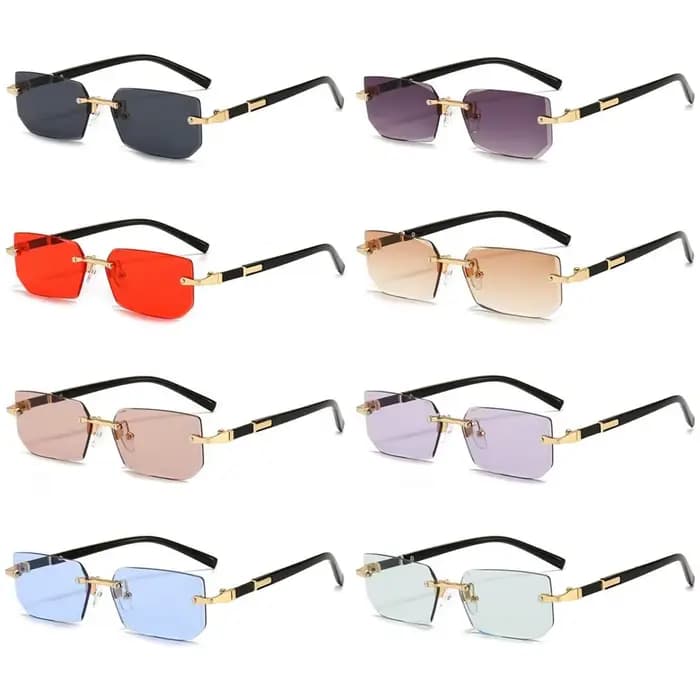 Lunettes de soleil sans monture tendance pour hommes et femmes