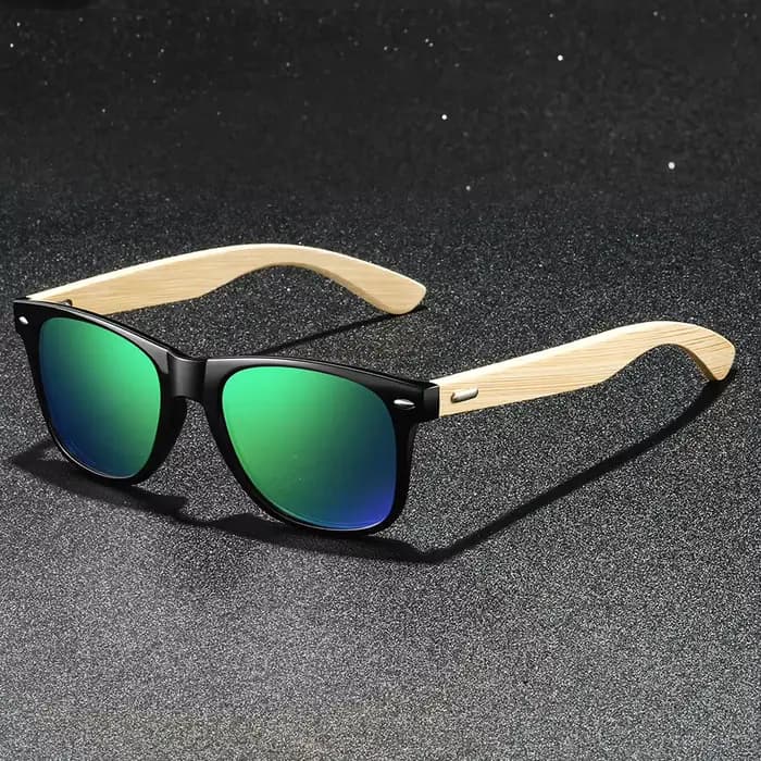 Lunettes de soleil vintage classiques en bois de bambou