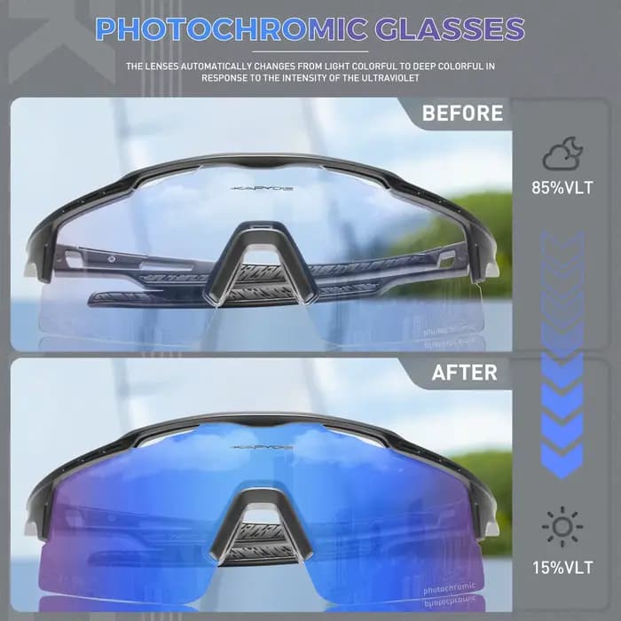 Lunettes photochromiques de cyclisme pour hommes et femmes