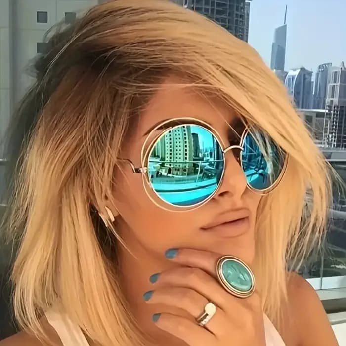 Lunettes rondes surdimensionnées en métal pour femmes