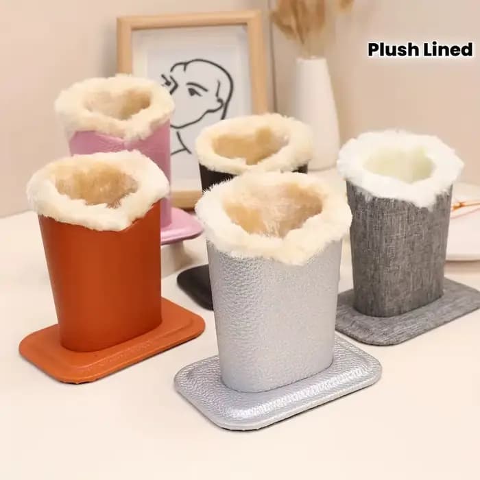 Support de lunettes doublé de peluche