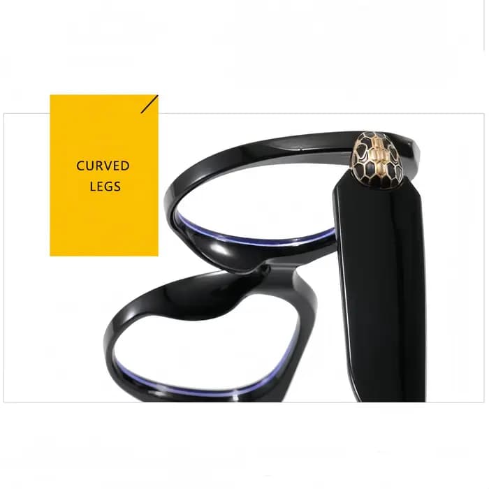 Montures de lunettes décoratives œil-de-chat à tête de serpent tendance pour femmes