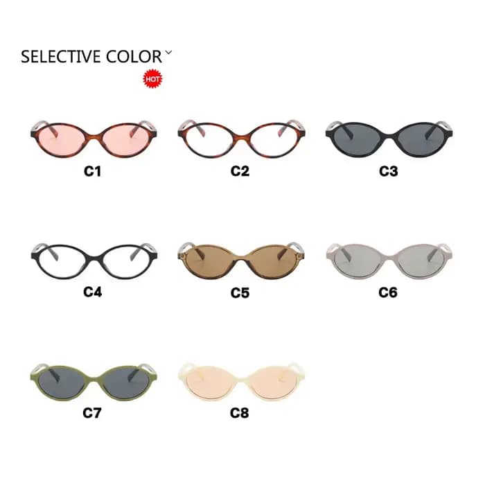Lunettes de soleil ovales vintage pour femmes