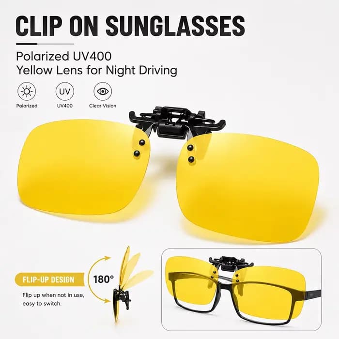 3 paires de verres polarisés à clipser