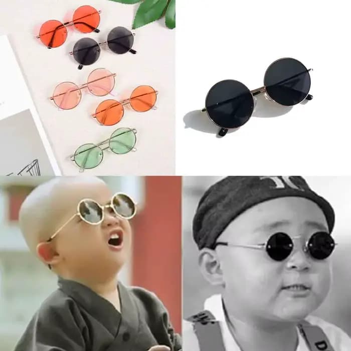 Lunettes de soleil rondes rétro pour enfants de 2 à 8 ans