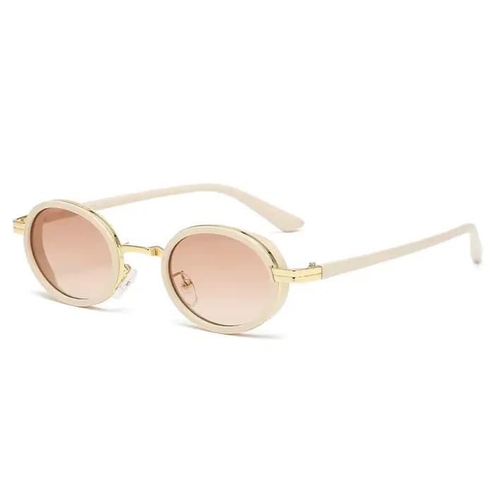 Lunettes de soleil ovales à monture métallique pour hommes et femmes