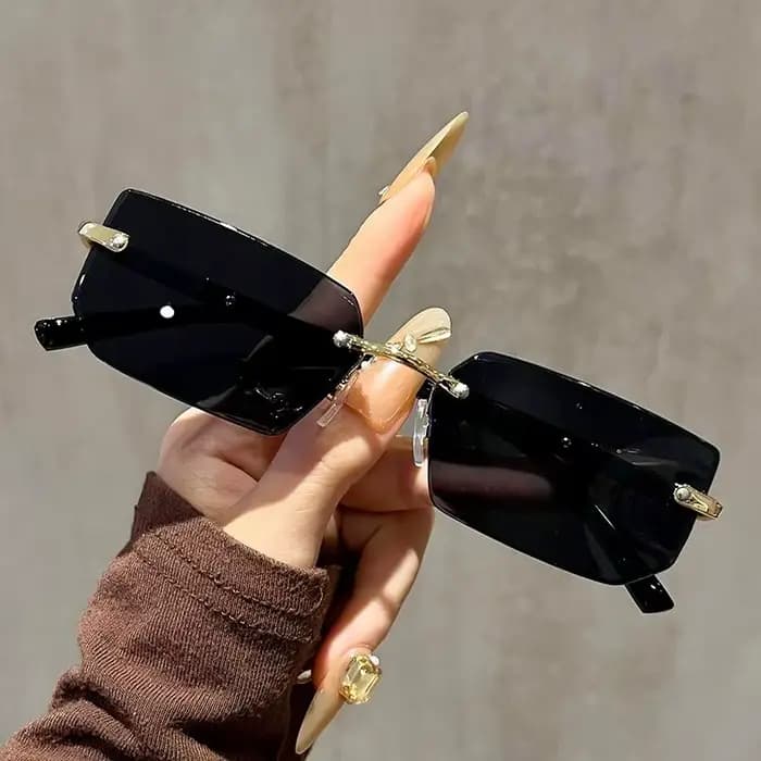 1 paire de lunettes carrées minimalistes sans monture pour hommes