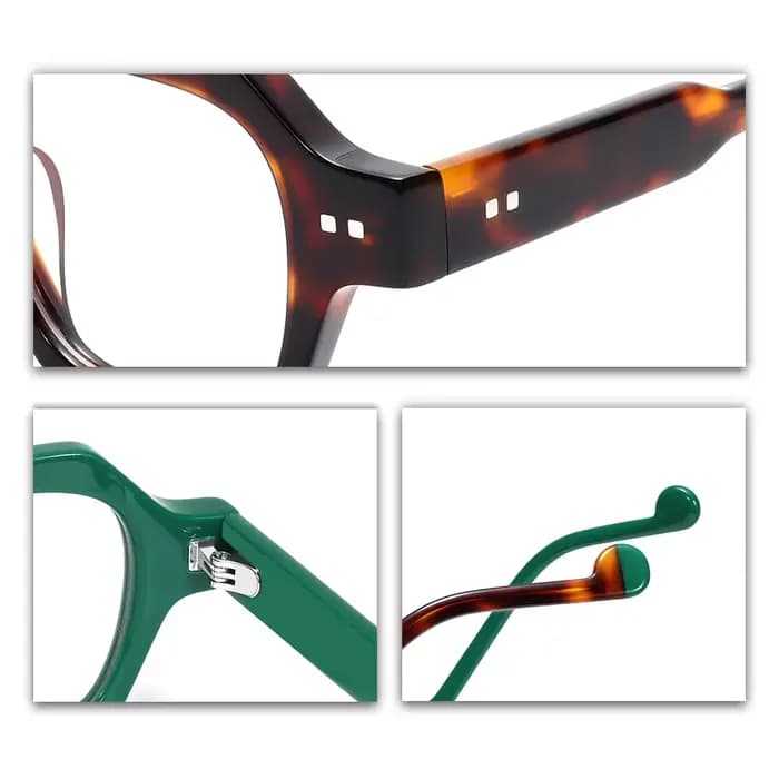 VZONE lunettes de déclaration pour femmes hommes acétate rétro cadre géométrique deux tons conception asymétrique accrocheur Unique
