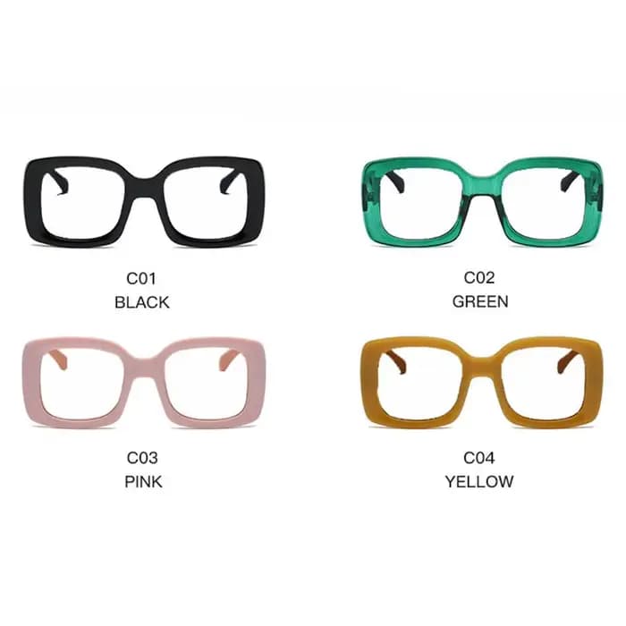 Lunettes carrées vertes vintage pour femmes