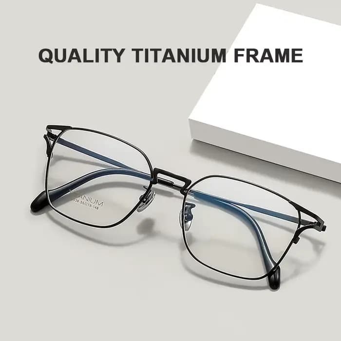 Grandes montures de lunettes en titane pour hommes