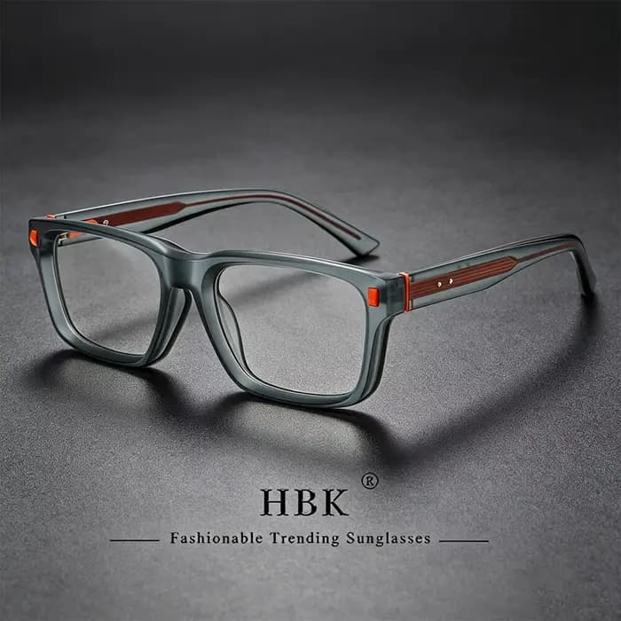 HBK Nouvelle Monture de Lunettes Tendance pour Homme, Cadre Carré Vintage Anti-Lumière Bleue, Monture de Lunettes d'Ordinateur, Lunettes Minimalistes pour Femme