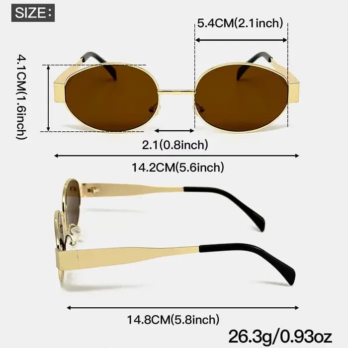 Ensemble de lunettes à monture métallique ovale à la mode