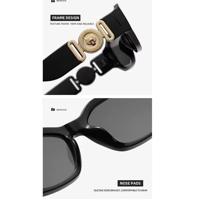 Lunettes de soleil carrées vintage à petit cadre pour hommes et femmes